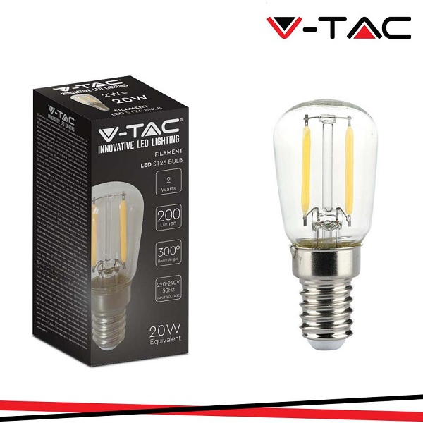 Lampada LED Filamento Piccola Pera E14 2w Luce Natura 200 Lumen